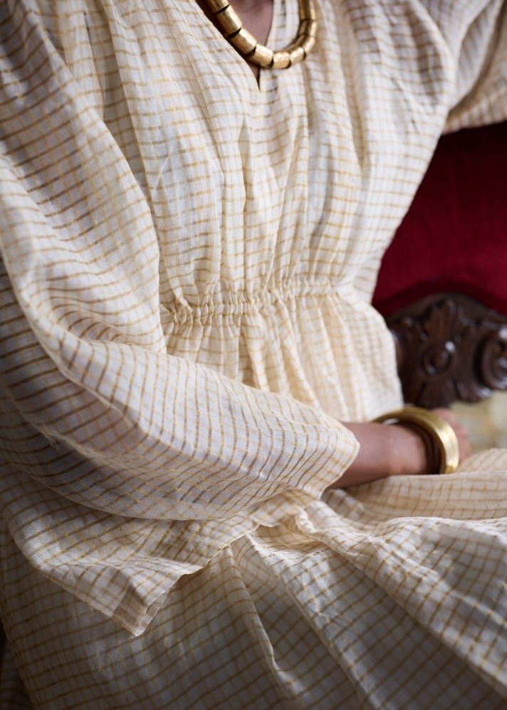 Ready To Ship- White Shringara Gold Maxi Dress-Ra/Fe/03