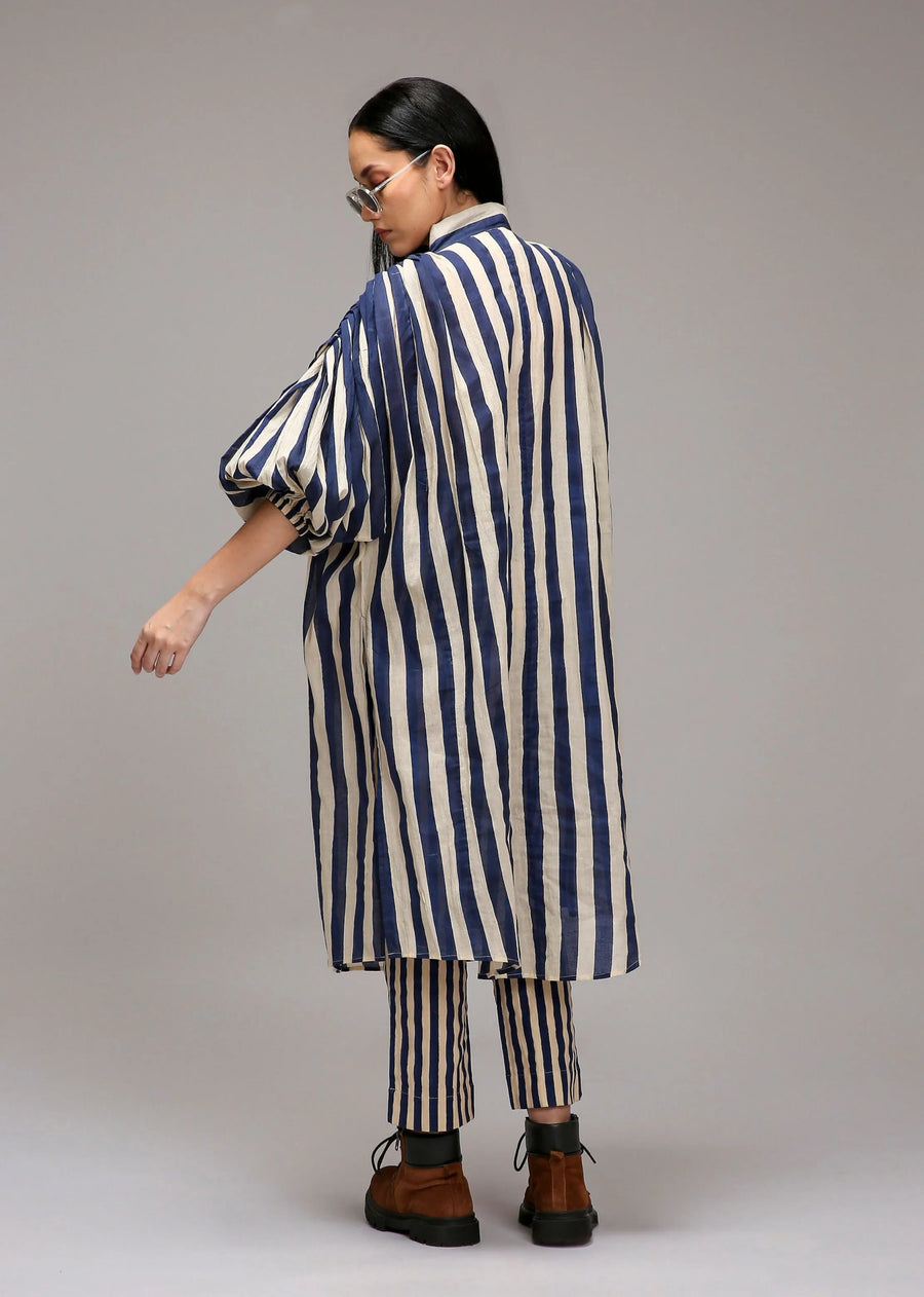 Egg-Shell Blue Striped Baha Tunic