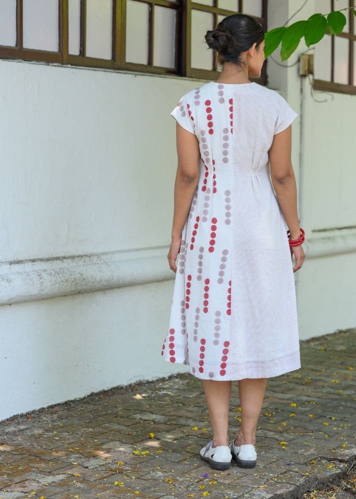 A Model Wearing Multicolor Pure Cotton Alva Maria Dress, curated by Only Ethikal