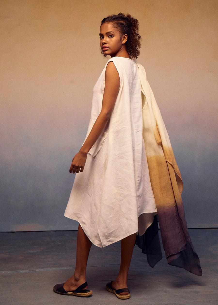 Ombre Kimono- Ivory+Pondi Khaki+Charcoal