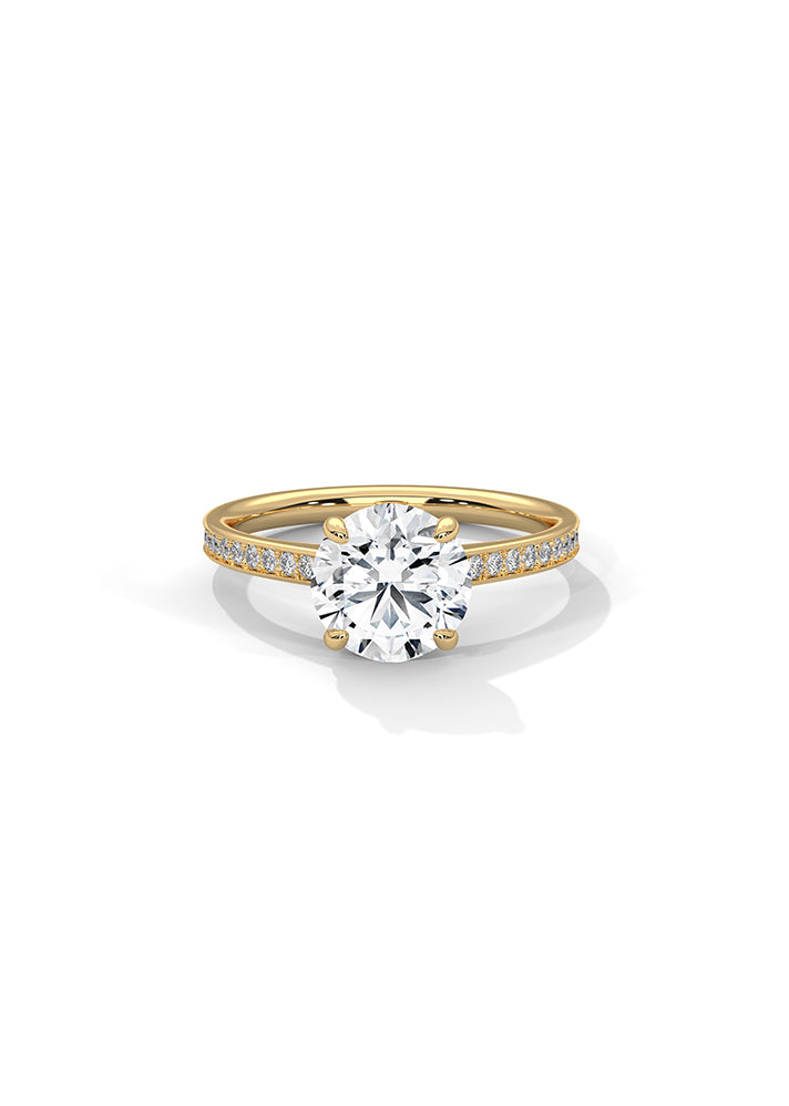 Product image of Yellow Gold, White Gold, Rose Gold 18K gold ring  with Ethically Lab Grown Diamonds Sollitaire Ring With 26 Diamonds-Cat0113, curated by Only Ethikal