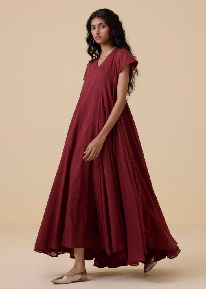 Hadil Berry Cotton Maxi Dress