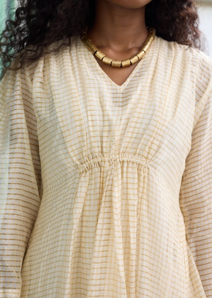 Ready To Ship- White Shringara Gold Maxi Dress-Ra/Fe/03