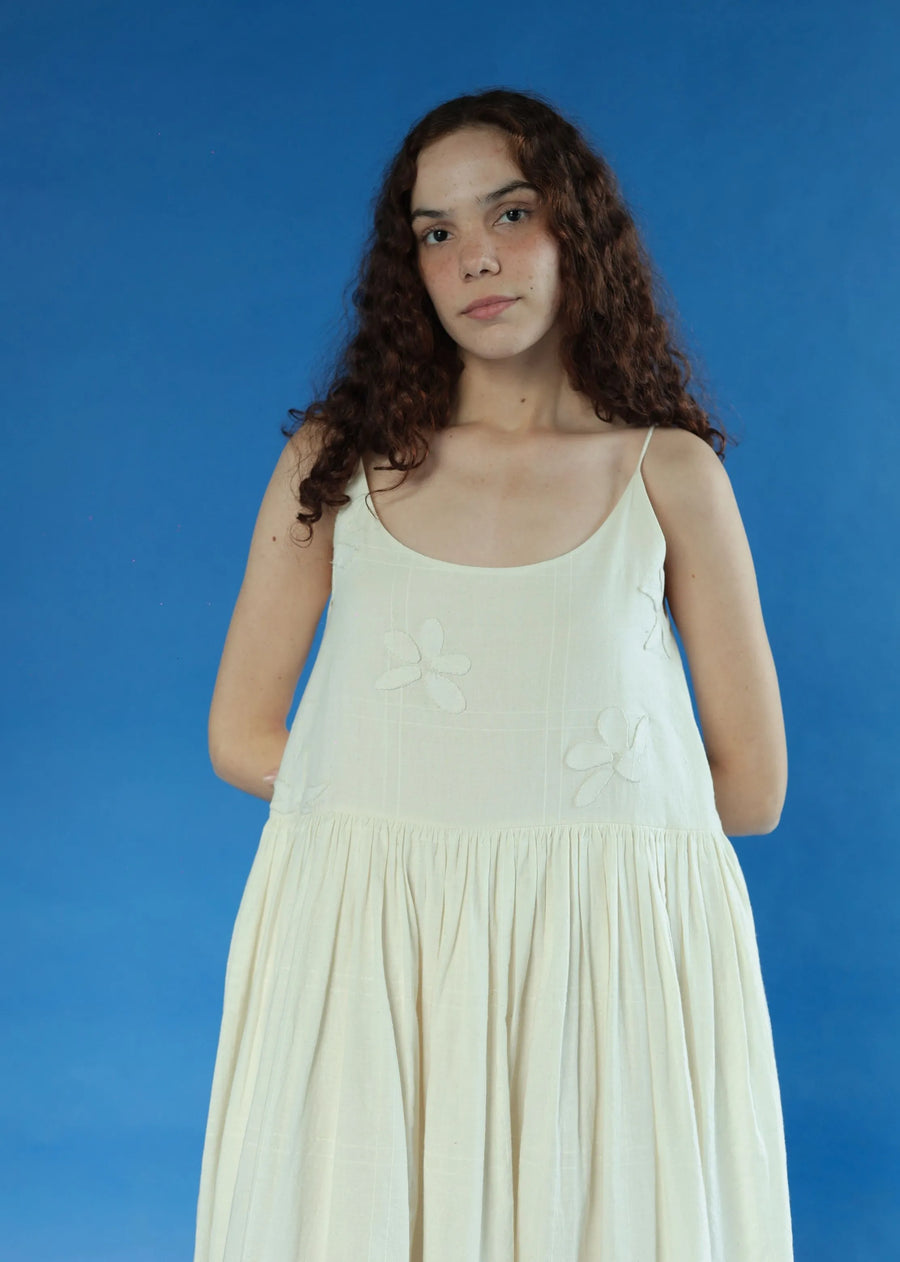 Buy White Handwoven Cotton Dress - Daphne Dress In Handwoven Kora Cotton by  Mason & Mill// Only Ethikal