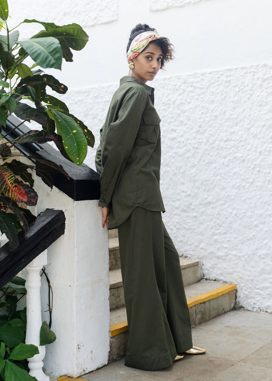 Green Roma Shirt Co-ord Set- RA/SS/45