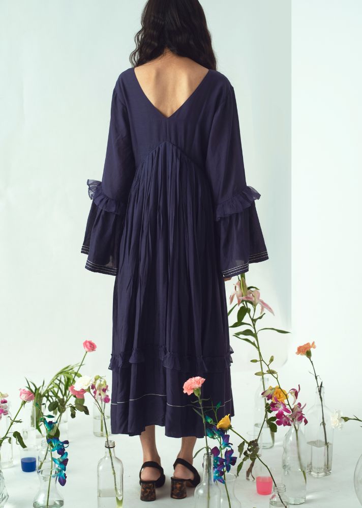 Boho Vibes Dress In Cotton Silk & Silk Organza