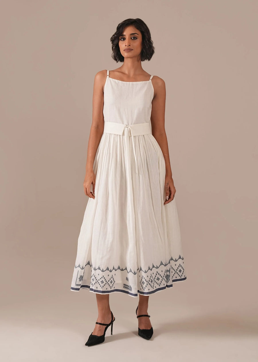 A Model Wearing Multicolor Pure Cotton Moon Glow Dress, curated by Only Ethikal