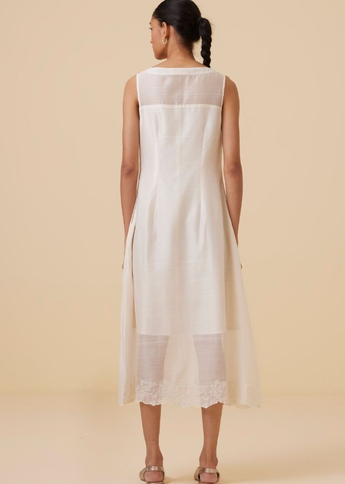 Reyah Handwoven Embroidered Midi Dress