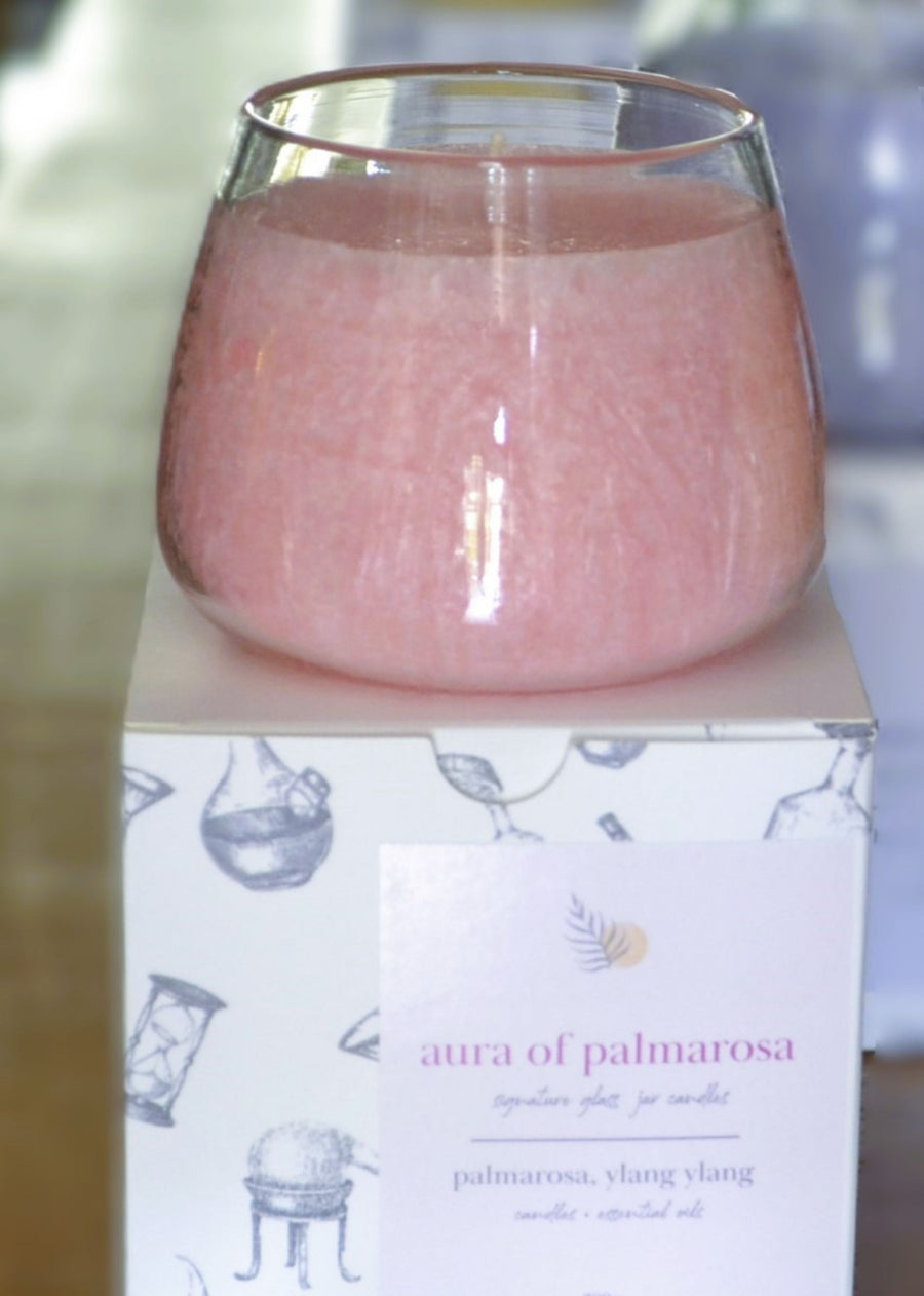 Aura Of Palmarosa Glass Jar Candle