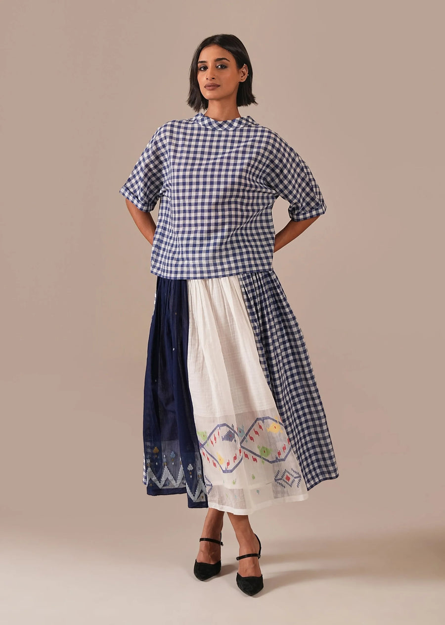 A Model Wearing Multicolor Pure Cotton Moonlit Wave Co-Ord Set, curated by Only Ethikal