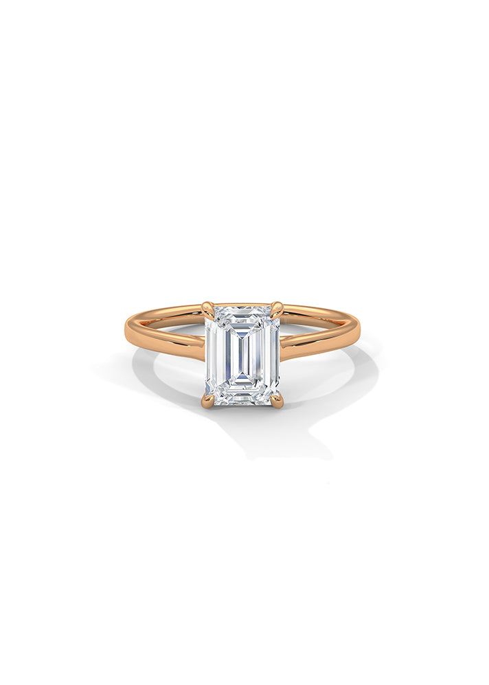 Product image of Yellow Gold, White Gold, Rose Gold 18K gold ring  with Ethically Lab Grown Diamonds Emerald Cut Ring-Cat0117, curated by Only Ethikal