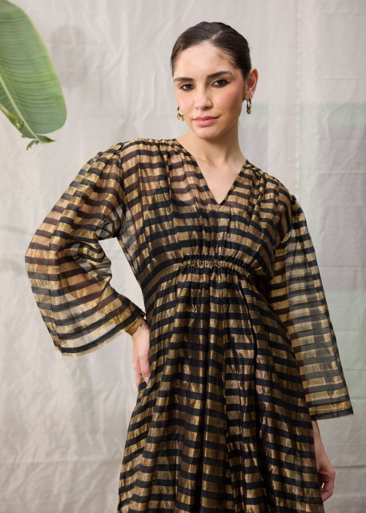 Multicolor Shringara Gold Maxi Dress-Ra/Fe/04