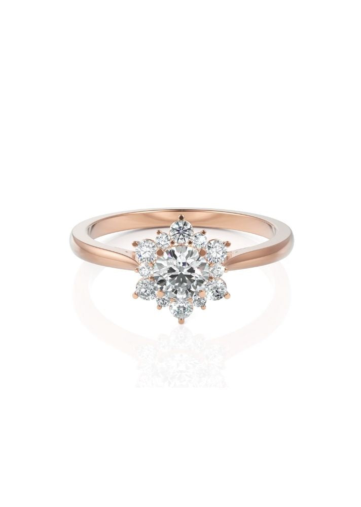 Product image of Yellow Gold, White Gold, Rose Gold 18K gold set with Etically Lab Grown Diamonds Flower Diamond Ring, curated by Only Ethikal