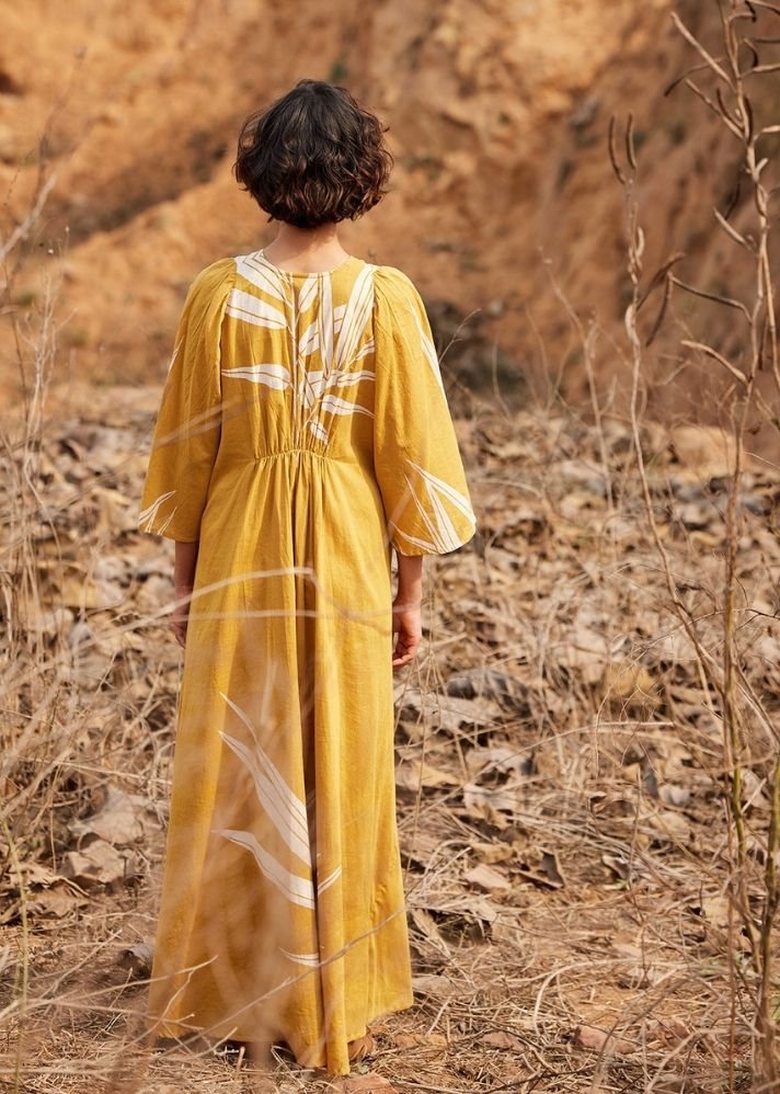 A Model Wearing Multicolor Cotton Mul Sahara Dress, curated by Only Ethikal