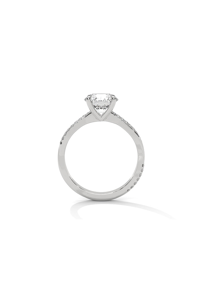 Round Solitaire Ring With 32 Diamonds-Cat0104