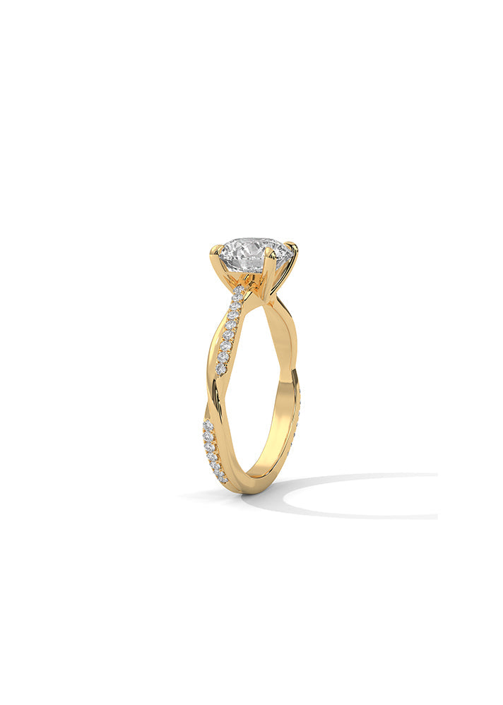 Round Solitaire Ring With 32 Diamonds-Cat0104