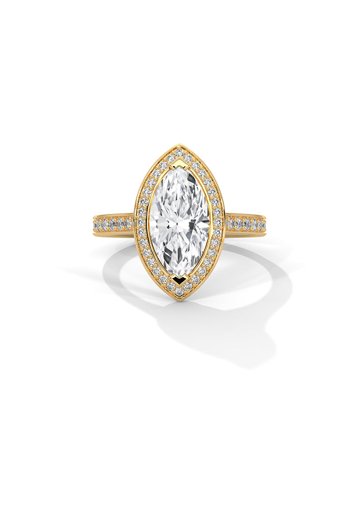 Marquise Cut Solitaire Ring With 54 Diamonds-Cat0190