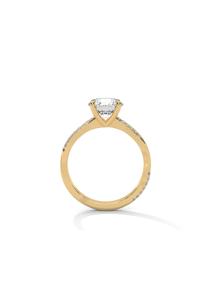 Round Solitaire Ring With 32 Diamonds-Cat0104