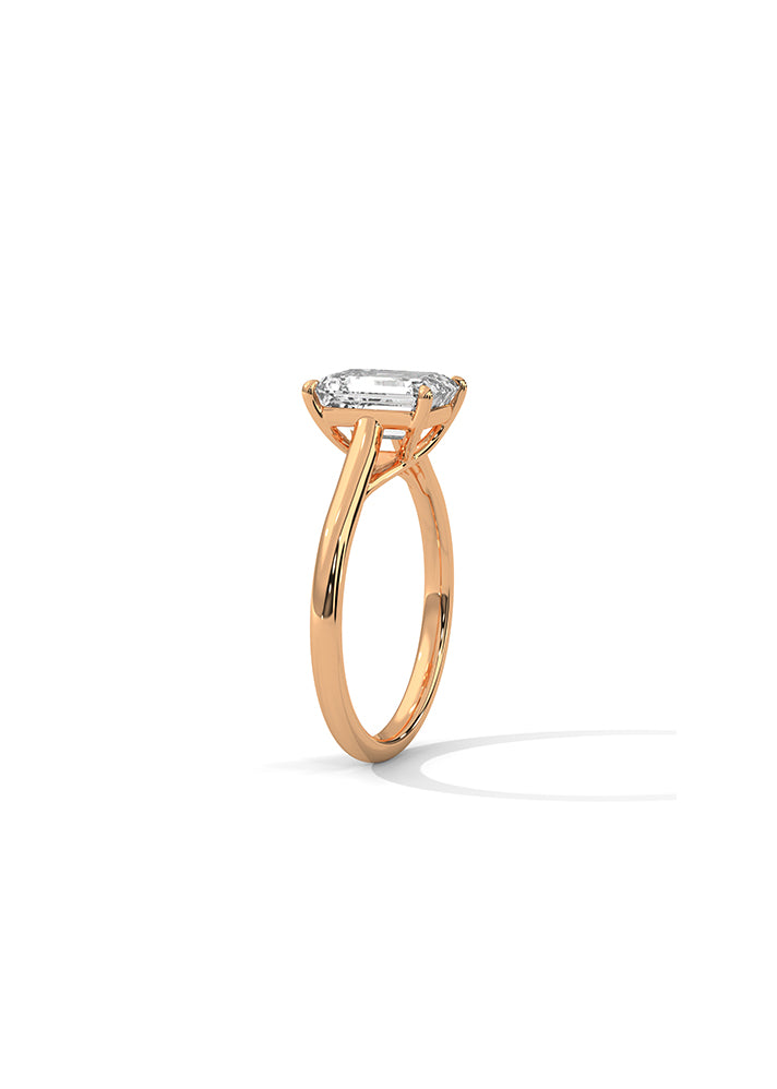 Emerald Cut Solitaire Ring-Cat0168