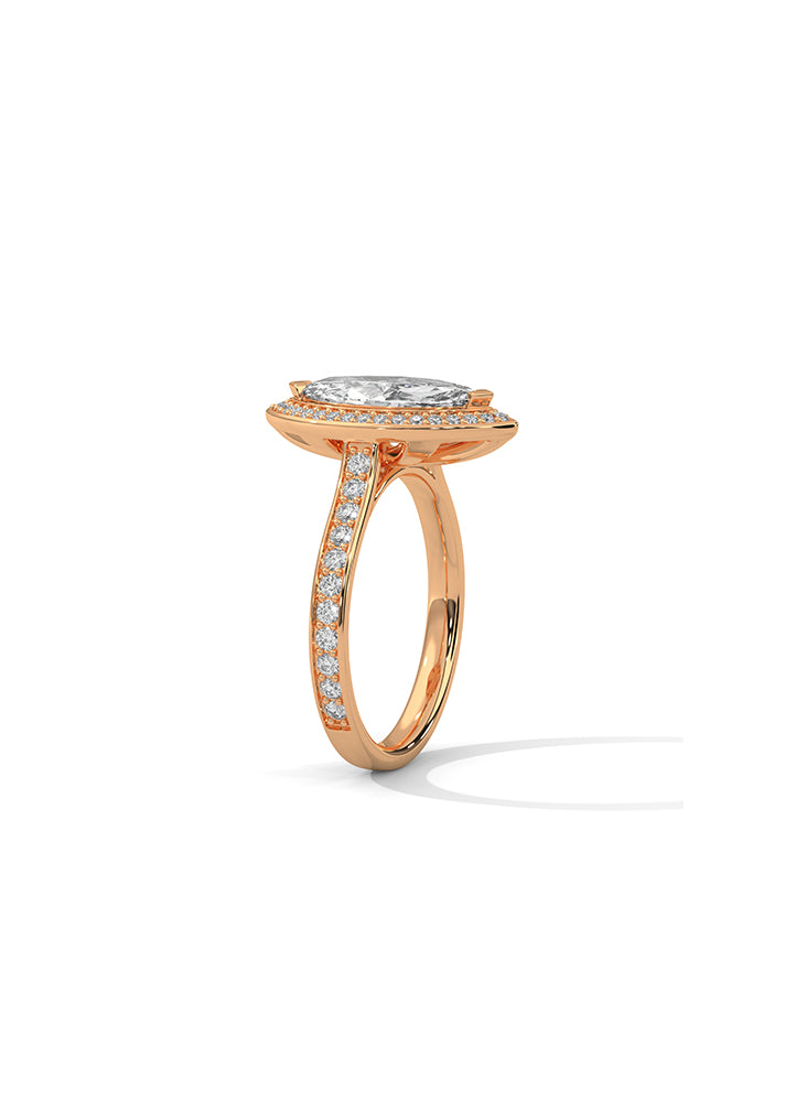 Marquise Cut Solitaire Ring With 54 Diamonds-Cat0190