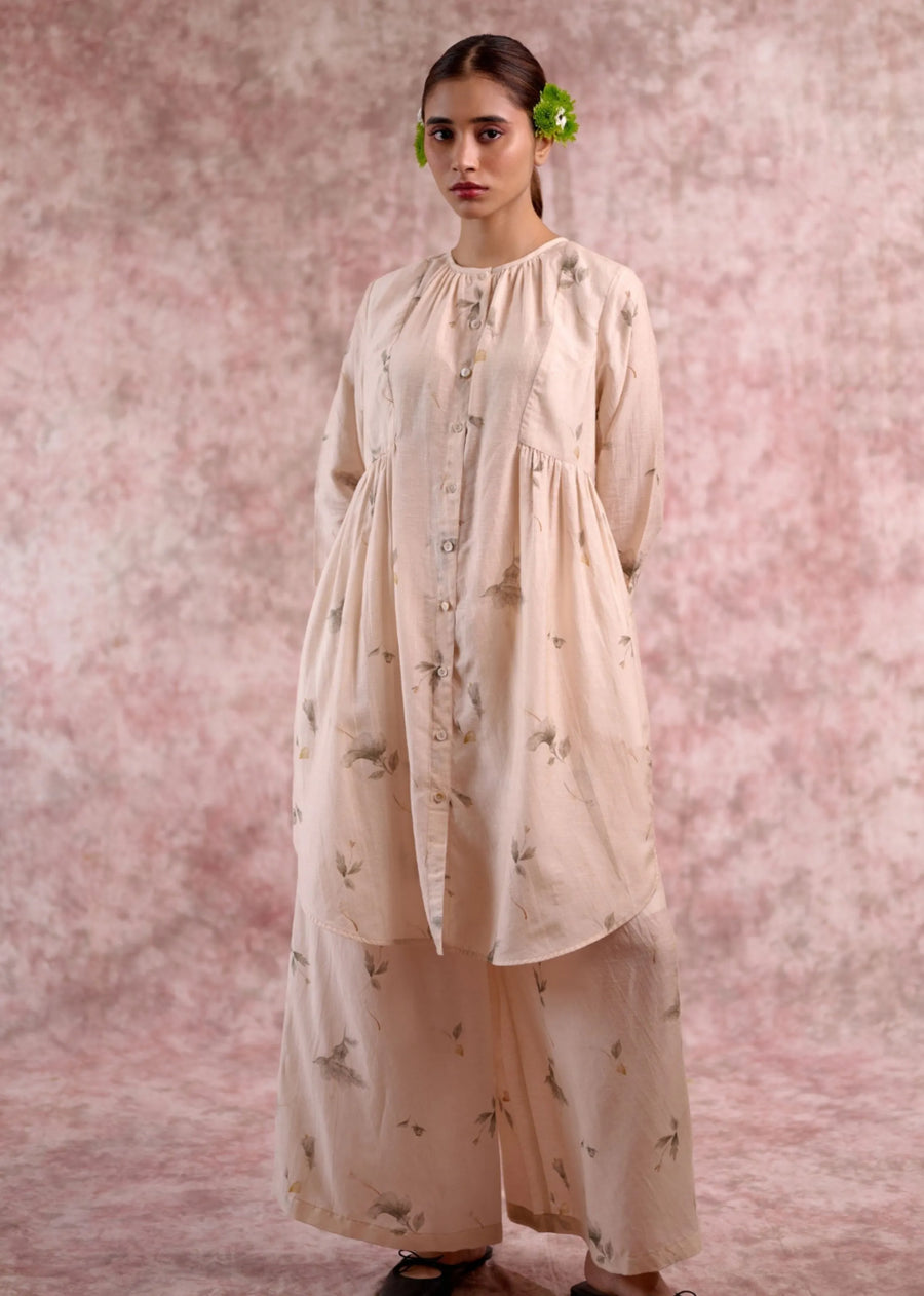 Naomi Beige Printed Tunic