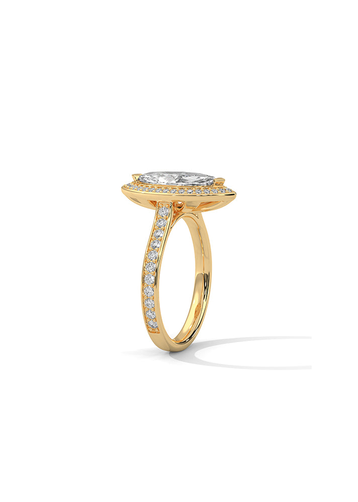 Marquise Cut Solitaire Ring With 54 Diamonds-Cat0190