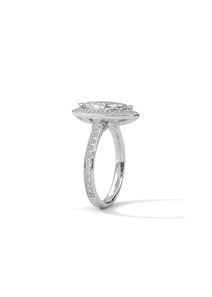 Marquise Cut Solitaire Ring With 54 Diamonds-Cat0190