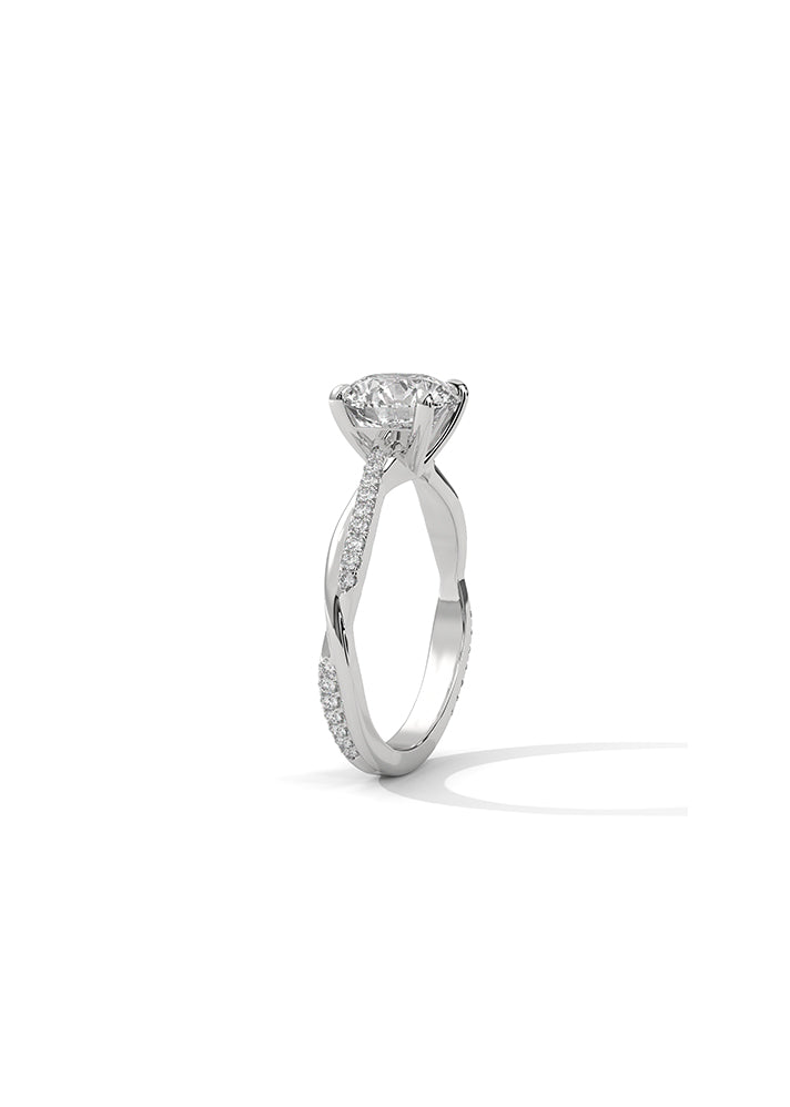 Round Solitaire Ring With 32 Diamonds-Cat0104