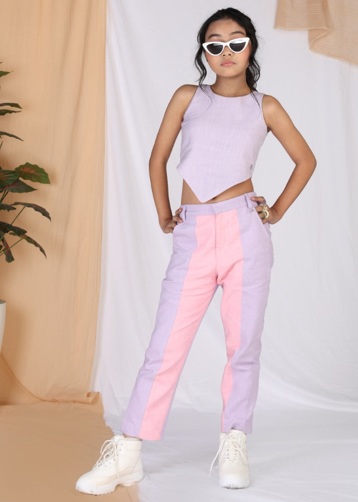 A Model Wearing Multicolor Cotton Calla Scoop Neckline & Pants Set, curated by Only Ethikal