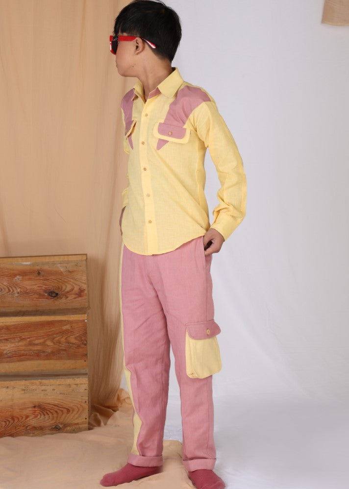 Wisteria Panelled Shirt & Pants Set