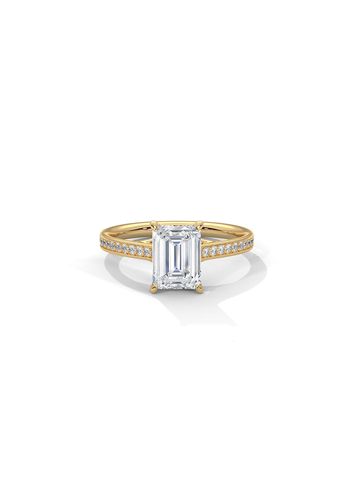 Product image of Yellow Gold, White Gold, Rose Gold 18K gold ring  with Ethically Lab Grown Diamonds Radiant Cut Solitaire Ring With 26 Diamonds-Cat0112, curated by Only Ethikal