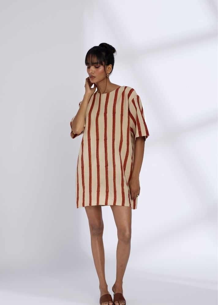 A Model Wearing Multicolor Cotton Oasis White Dress, curated by Only Ethikal