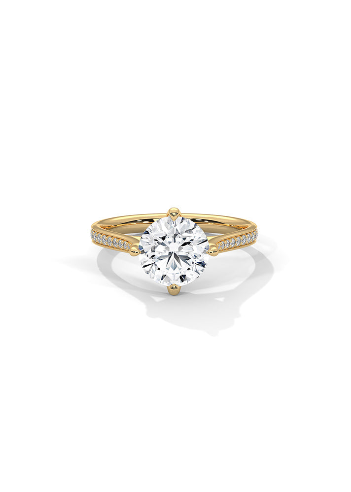 Product image of Yellow Gold, White Gold, Rose Gold 18K gold ring  with Ethically Lab Grown Diamonds Solitaire Ring With 26 Diamonds-Cat0129, curated by Only Ethikal