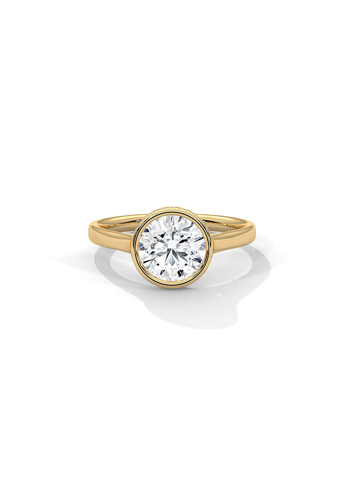 Product image of Yellow Gold, White Gold, Rose Gold 18K gold ring  with Ethically Lab Grown Diamonds Solitaire Ring With 18 Diamonds-Cat0127, curated by Only Ethikal