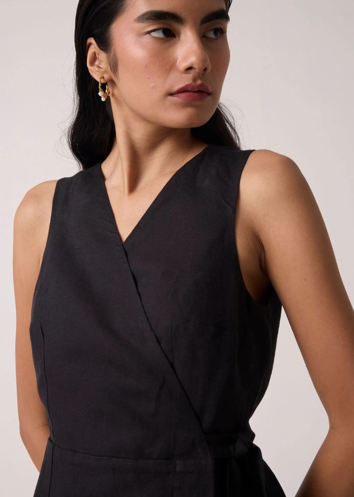 Arandi Black Wrap Dress