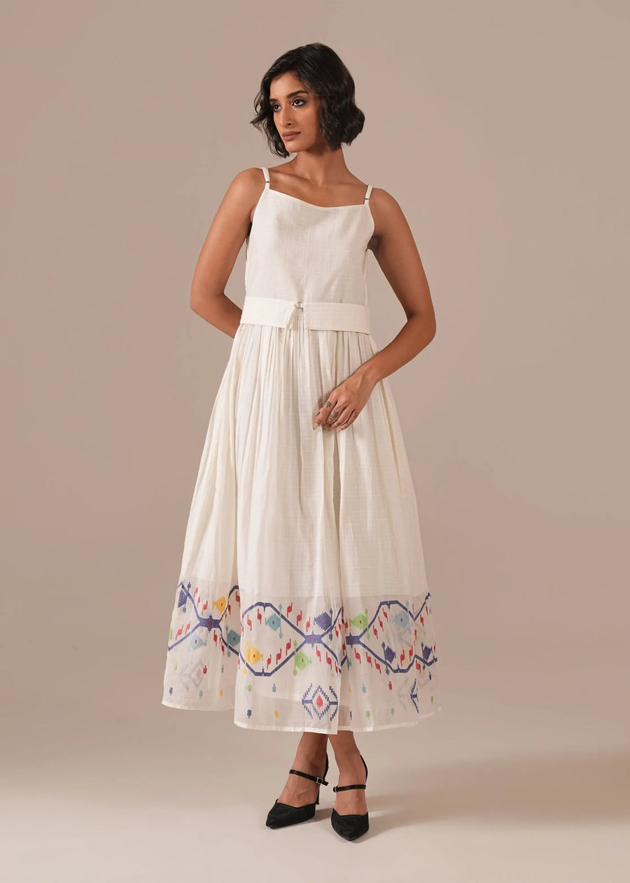 A Model Wearing Multicolor Pure Cotton Lily Glow Dress, curated by Only Ethikal