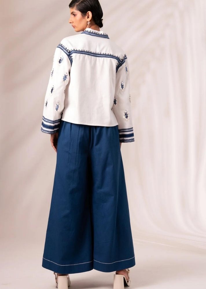 Cosmo Top + Indigo Rico Pleated Culottes Co-Ord Set