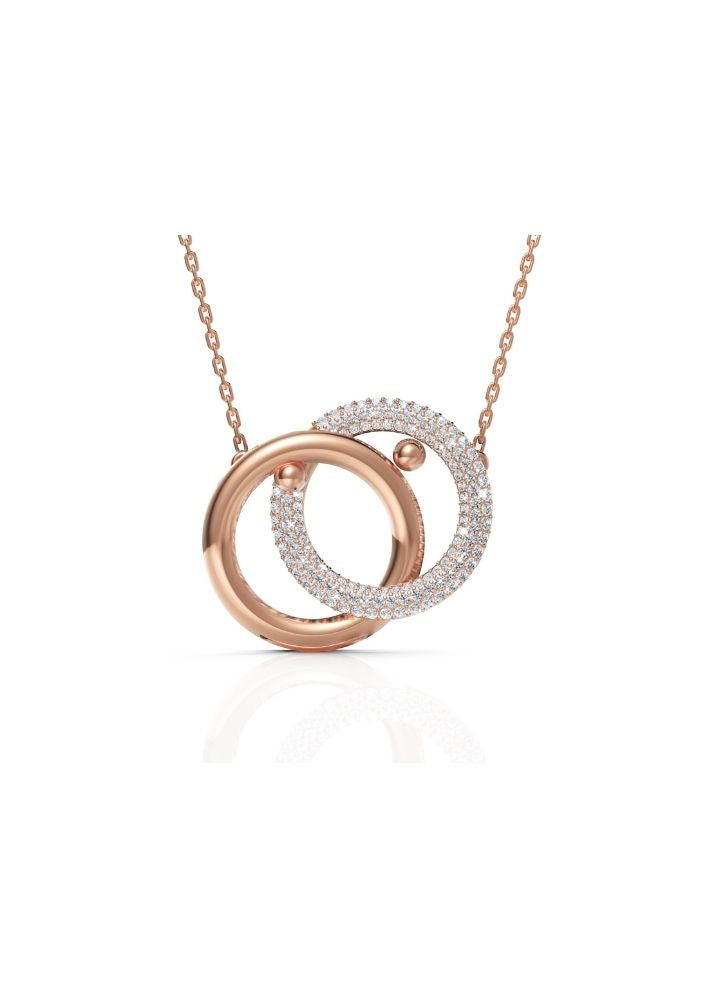 Product image of Yellow Gold, White Gold, Rose Gold 18K gold set with Etically Lab Grown Diamonds Interlocking Loop Neckpiece, curated by Only Ethikal