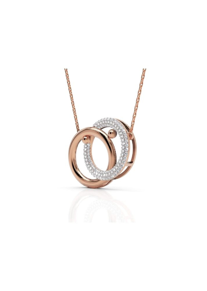 Product image of Yellow Gold, White Gold, Rose Gold 18K gold set with Etically Lab Grown Diamonds Interlocking Loop Neckpiece, curated by Only Ethikal