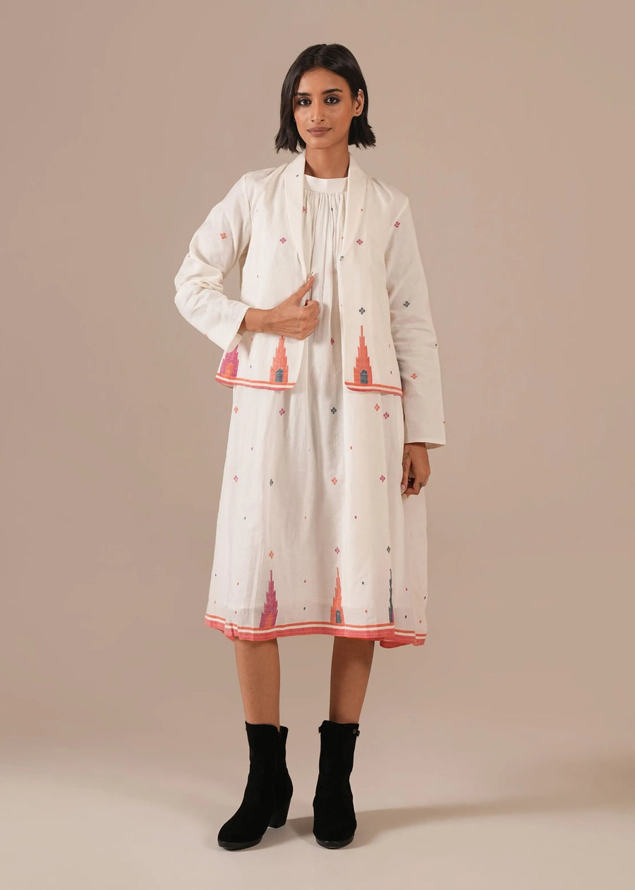 A Model Wearing Multicolor Pure Cotton Ivory Nova Co-Ord Set, curated by Only Ethikal