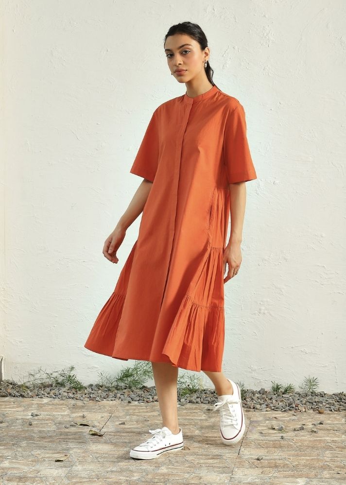 Sunset Side Gathered Dress