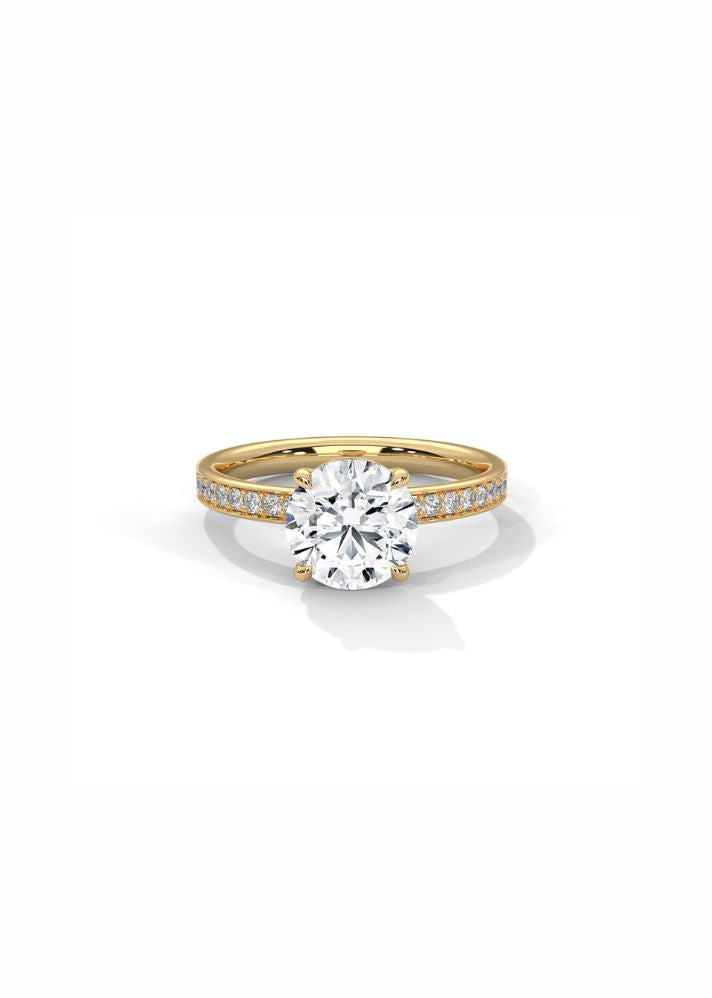 Product image of Yellow Gold, White Gold, Rose Gold 18K gold ring  with Ethically Lab Grown Diamonds Solitaire Ring With 44 Diamonds-Cat0141, curated by Only Ethikal