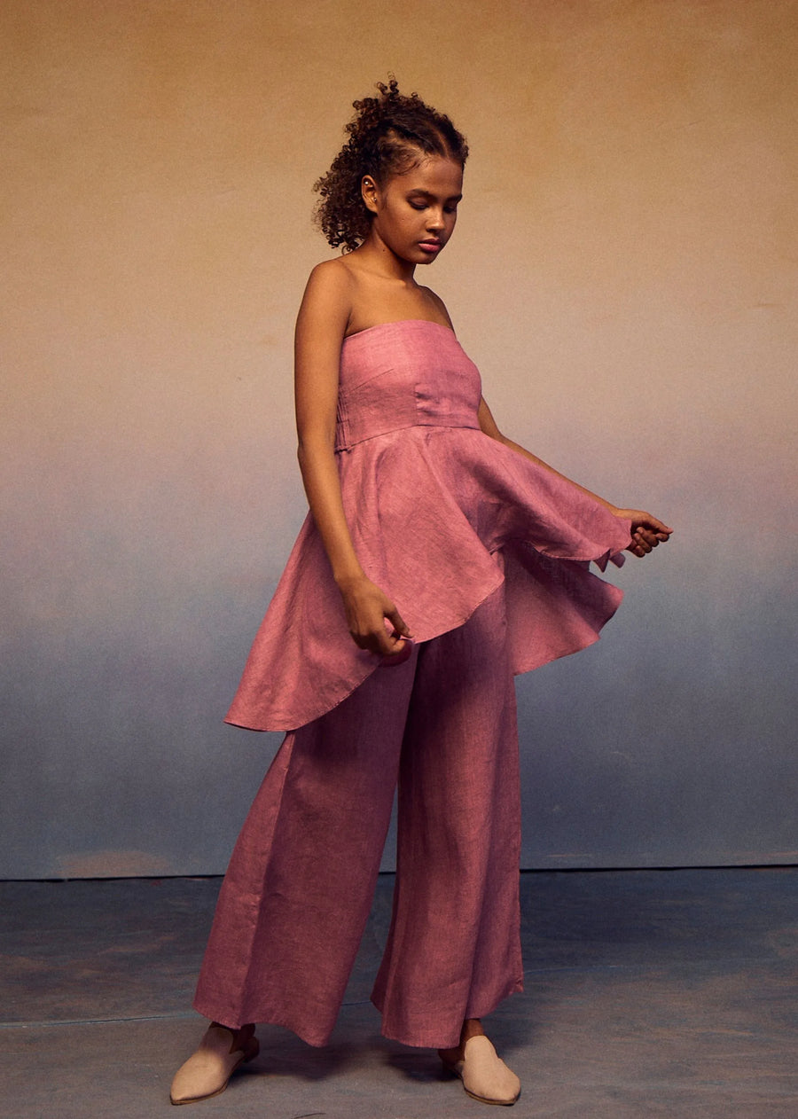 A Model Wearing Multicolor LINEN Teasing Set, curated by Only Ethikal
