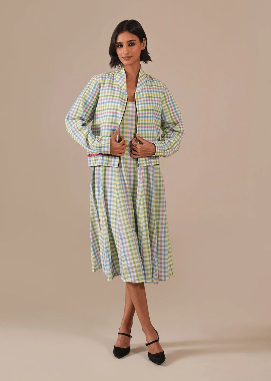 A Model Wearing Multicolor Pure Cotton Mint Bloom Co-Ord Set, curated by Only Ethikal