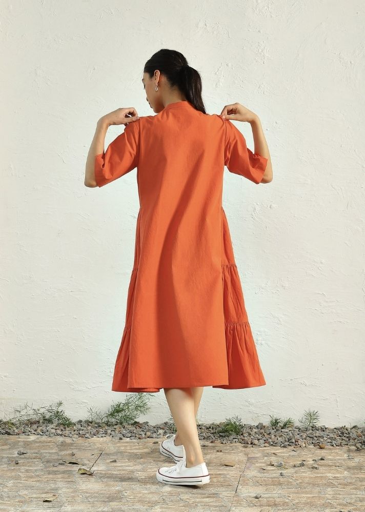 Sunset Side Gathered Dress