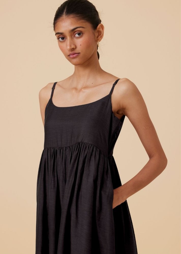 Hamza Black Sleeveless Dress