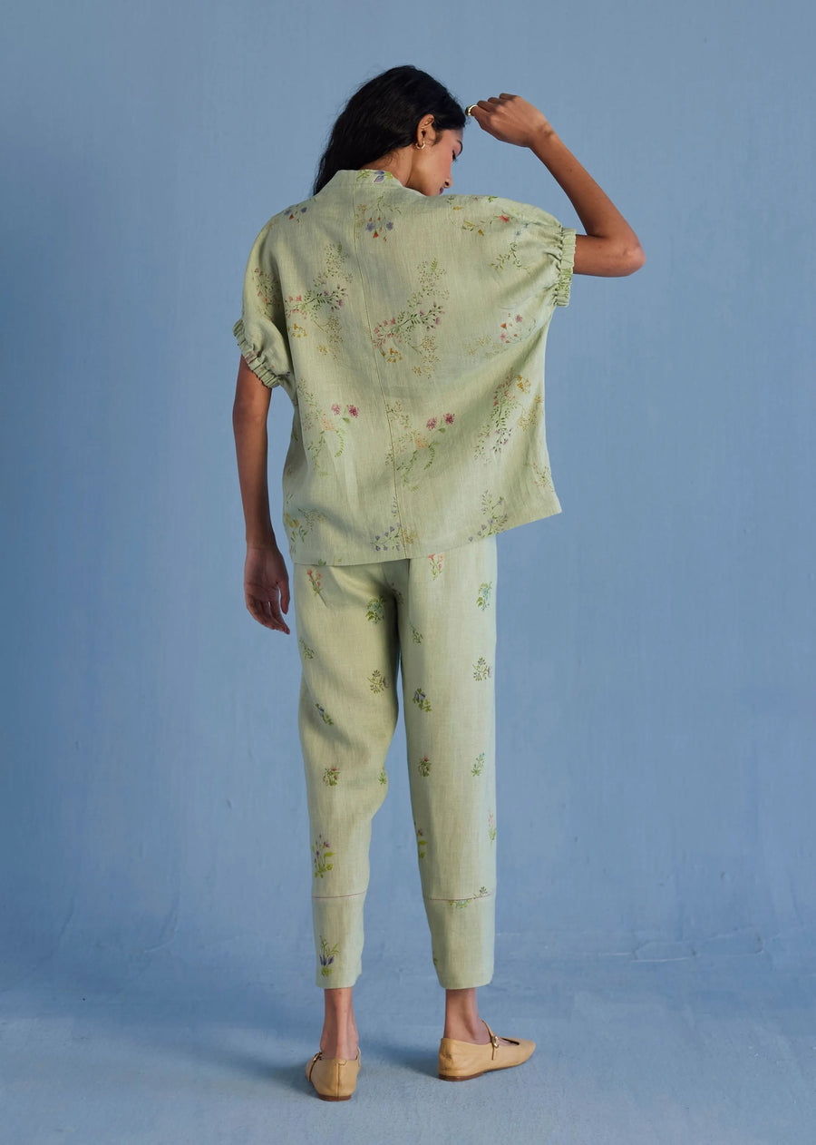 Mihen Elasticated Sleeve Co-Ord Set-Mint