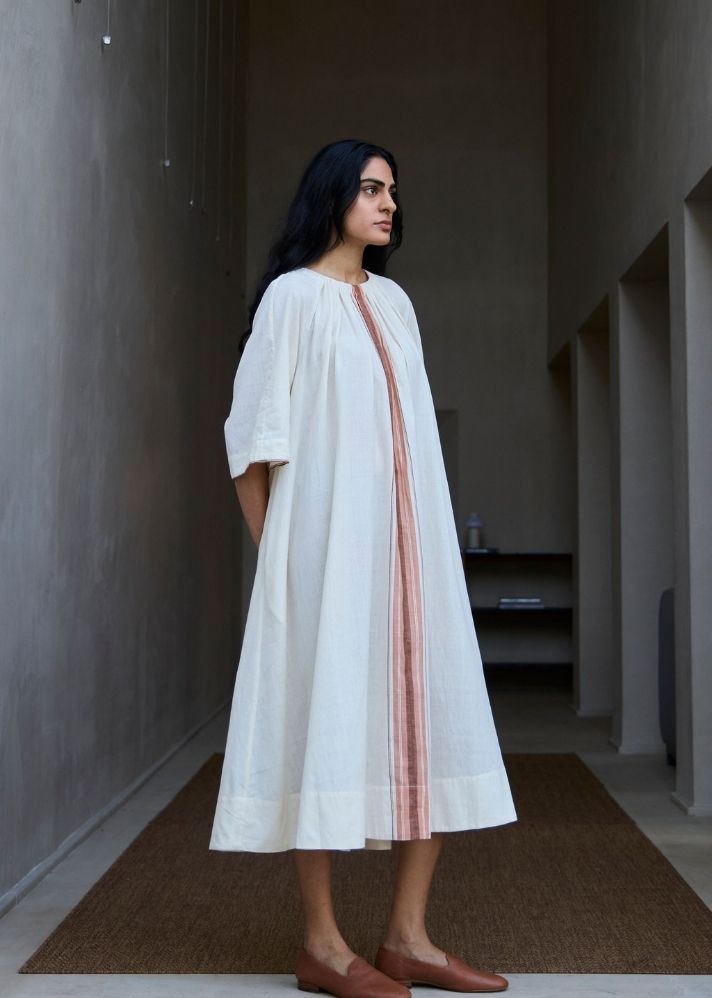 Bulan Handwoven Striped Midi Dress
