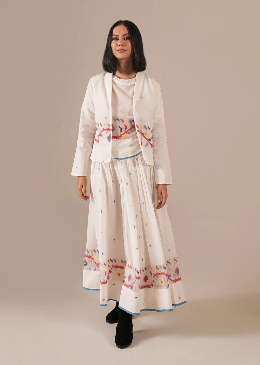 A Model Wearing Multicolor Pure Cotton Pearl Song Co-Ord Set, curated by Only Ethikal