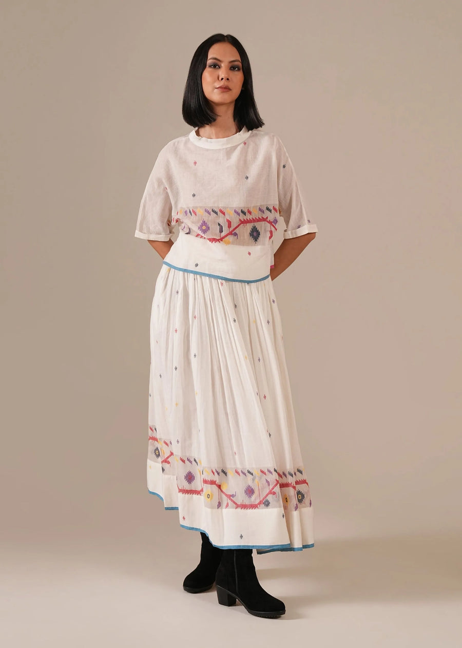 A Model Wearing Multicolor Pure Cotton Pearl Dew Co-Ord Set, curated by Only Ethikal